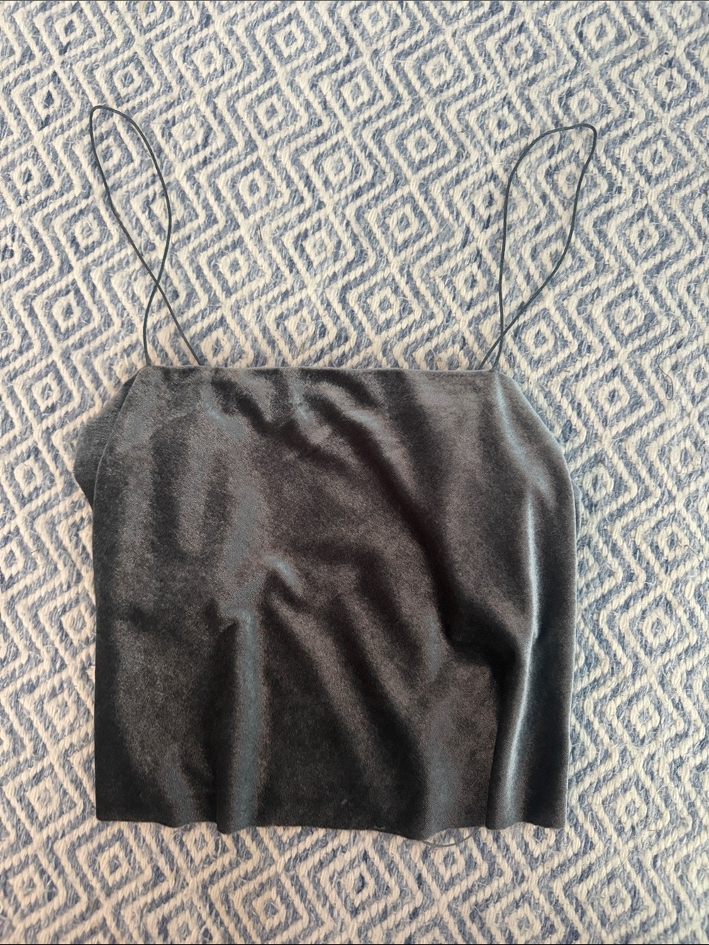 Black Satin Spaghetti Strap Cami Top